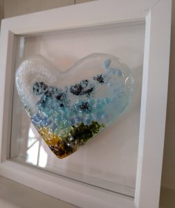 Fused Glass Seascape Heart
