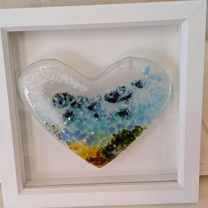 Fused Glass Seascape Heart