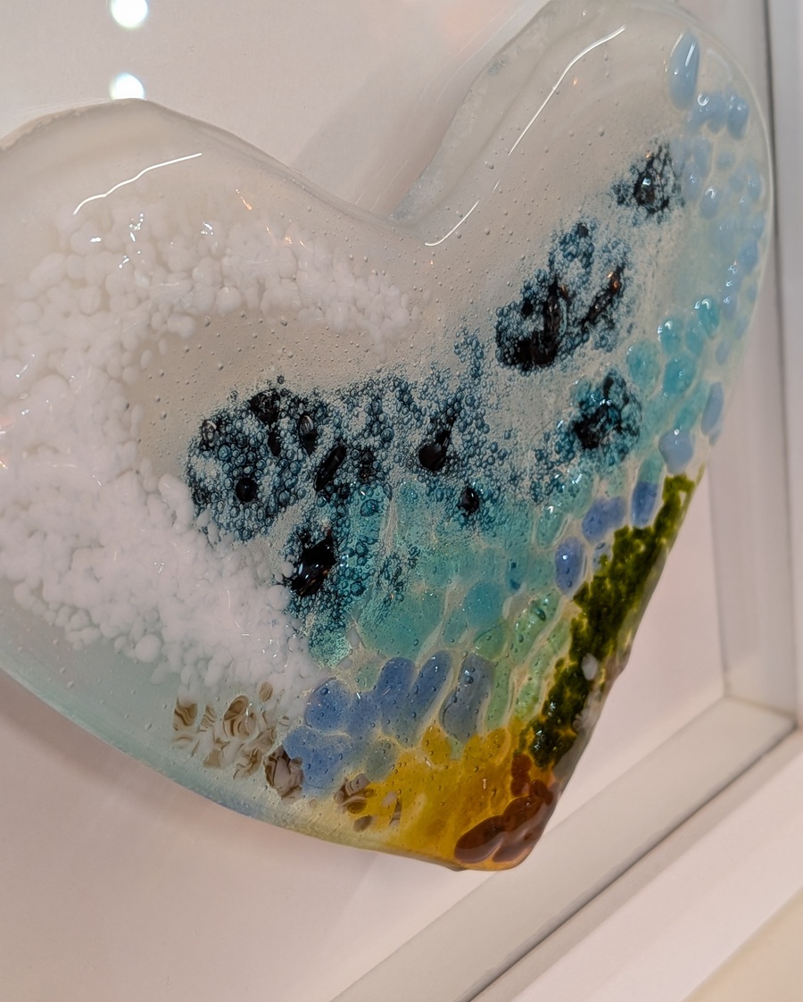 Fused Glass Seascape Heart
