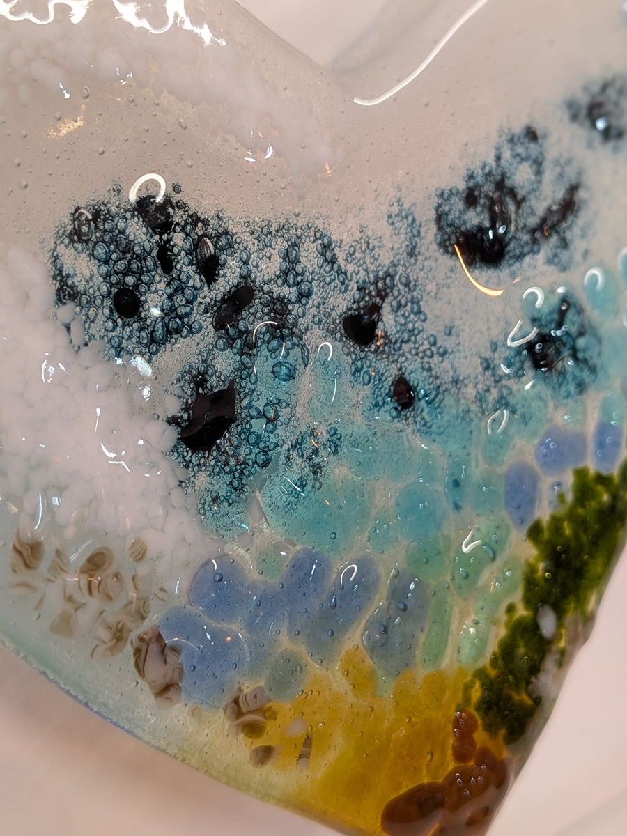 Fused Glass Seascape Heart