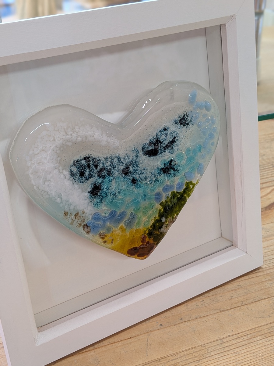 Fused Glass Seascape Heart