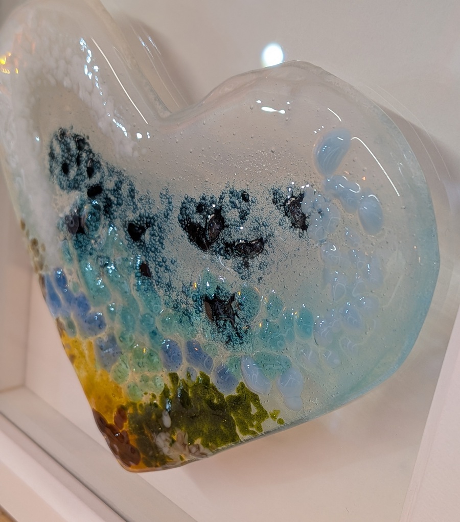 Fused Glass Seascape Heart