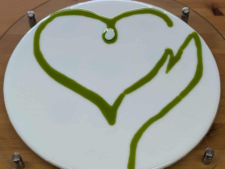Glass Art Commission: Hand in Heart Logo